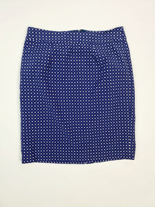 Falda marca Banana Republic - (Talla: 10) Azul con Blanco