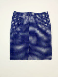 Falda marca Banana Republic - (Talla: 10) Azul con Blanco