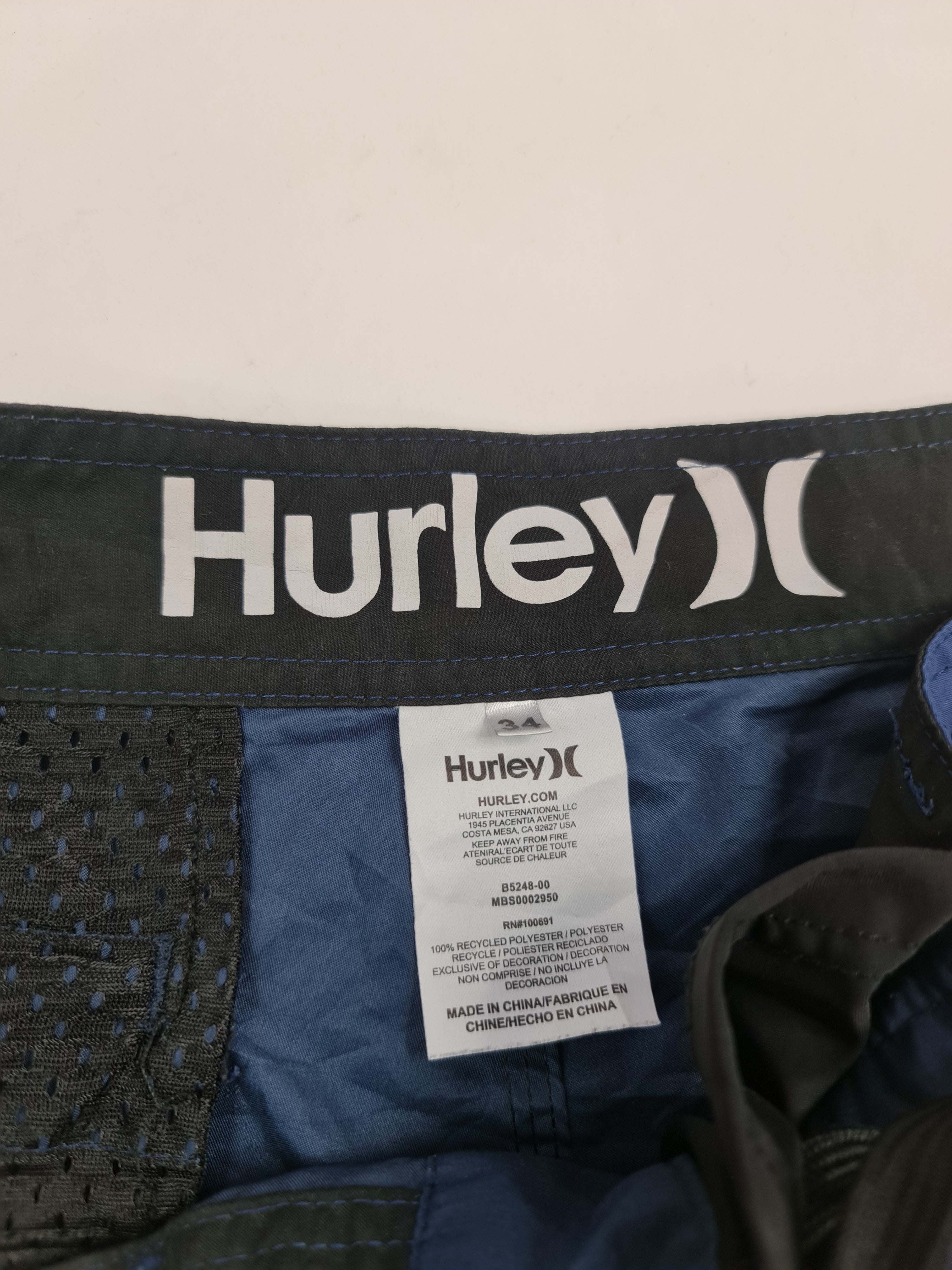 Pantaloneta marca Hurley - (Talla: 34) Azul