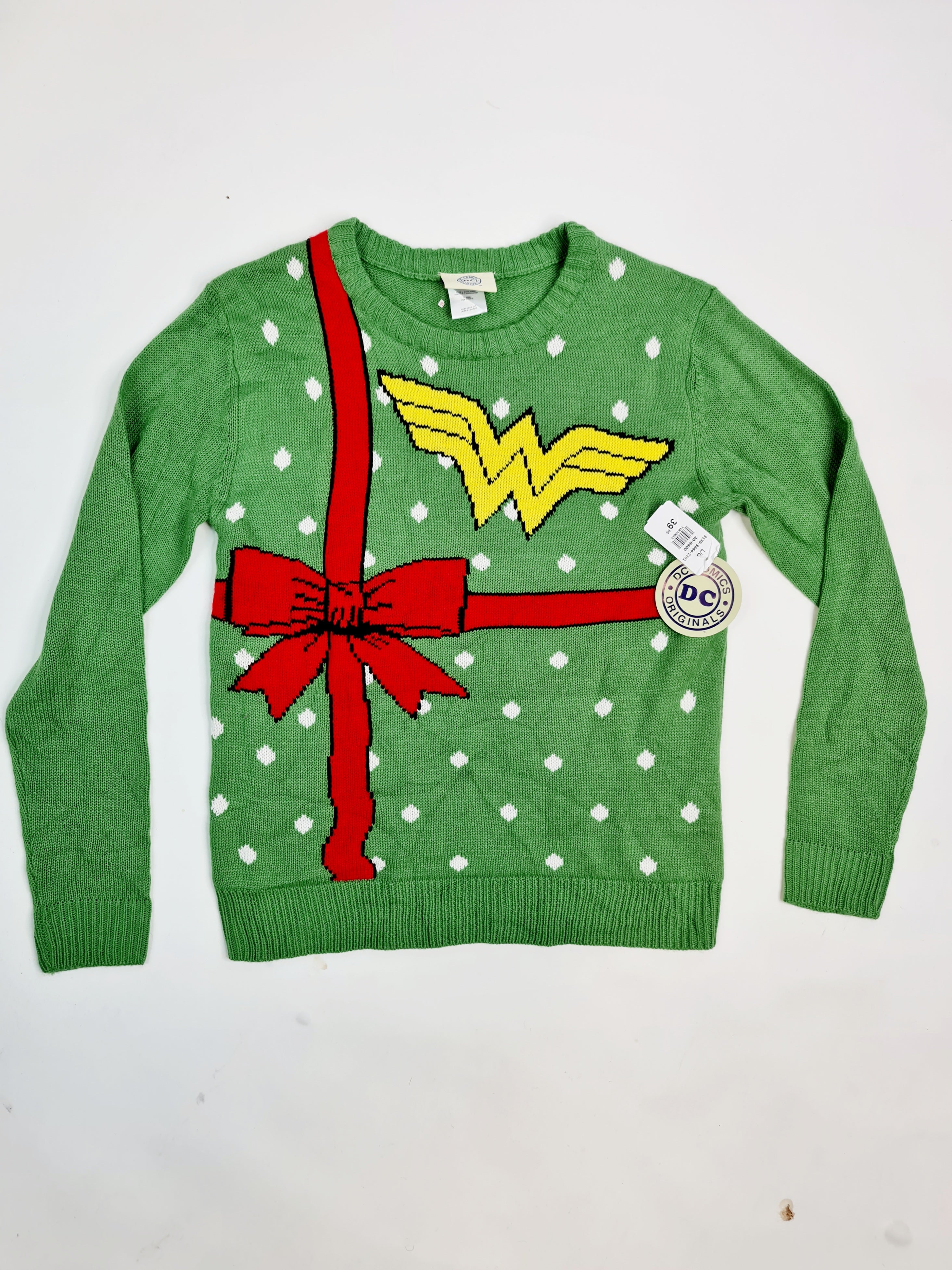 Suéter Navideño marca DC COMICS - (Talla: L/G) Verdes